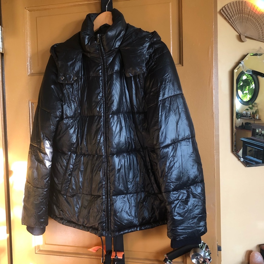 Puffer Snow Shiny black jacket